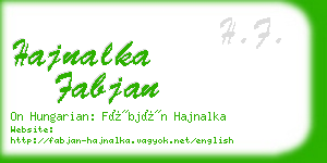 hajnalka fabjan business card